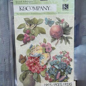 K & Company Dimensional Stickers - Merryweather Icon Grand Adhesions NEW